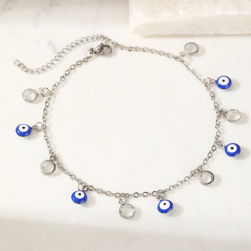 Nerūdijančio plieno kulkšnies populiarūs gaminiai Estetinė velnio akies pakabukų grandinėlė Minimalistinė kulkšnys moterims Papuošalai paplūdimio atostogos