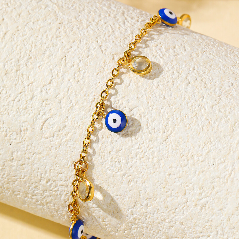 Nerūdijančio plieno kulkšnies populiarūs gaminiai Estetinė velnio akies pakabukų grandinėlė Minimalistinė kulkšnys moterims Papuošalai paplūdimio atostogos