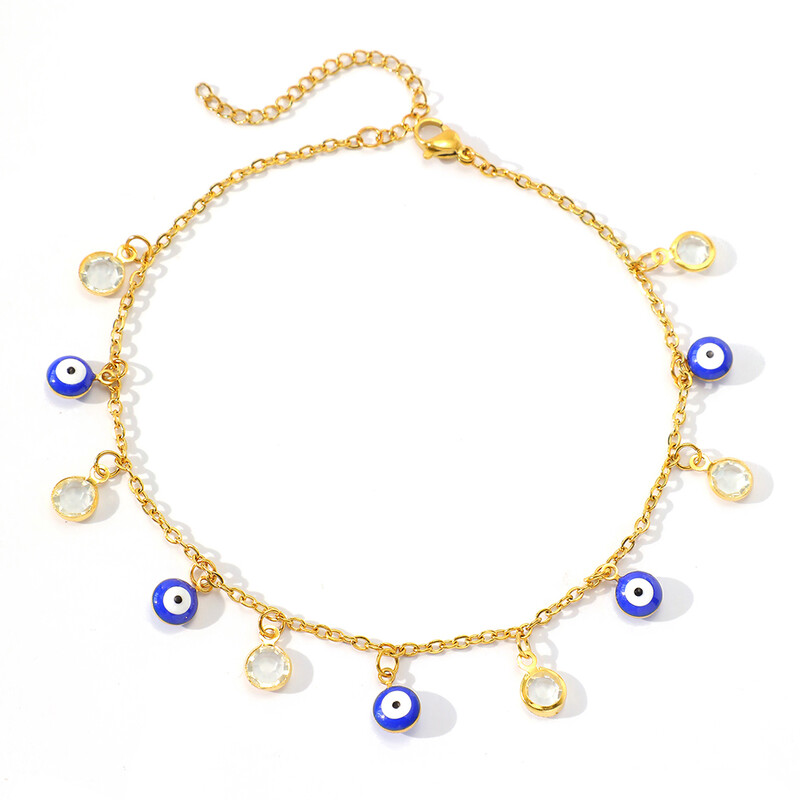 Nerūdijančio plieno kulkšnies populiarūs gaminiai Estetinė velnio akies pakabukų grandinėlė Minimalistinė kulkšnys moterims Papuošalai paplūdimio atostogos