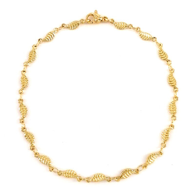 18 K apzeltīts nerūsējošā tērauda potītes sieviešu rotaslietas ar potītēm 23–28 cm dzirkstošās lapas Bling Bling piekariņš 9–11 collu