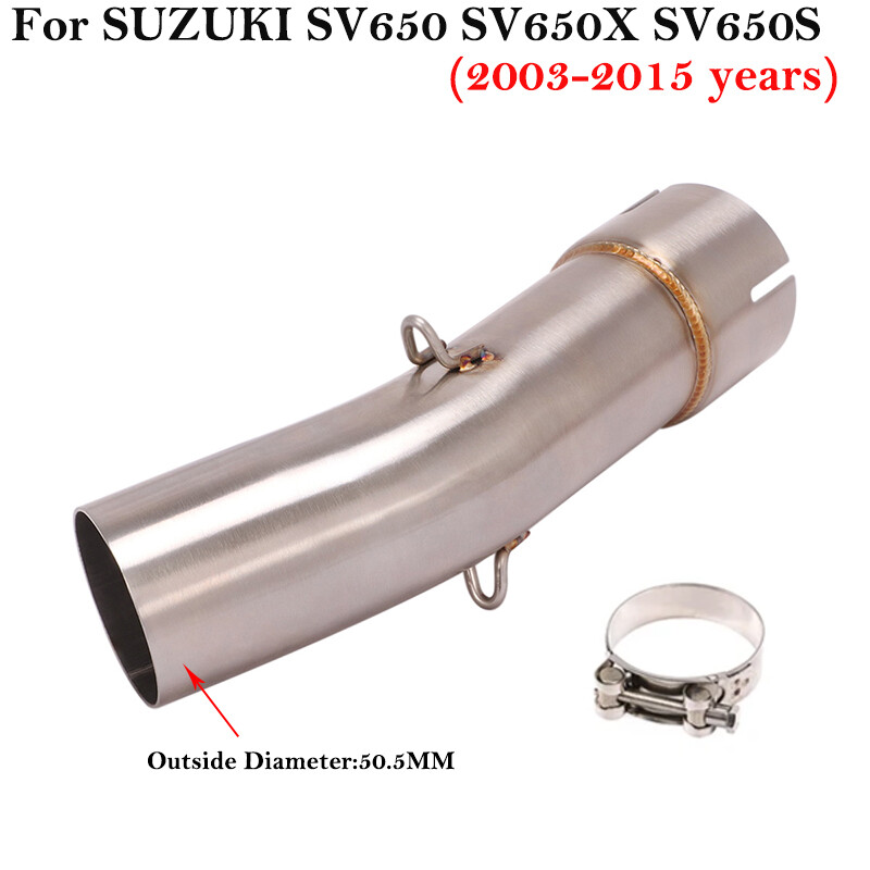 Pentru SUZUKI SV650 SV650X SV650S 2003 - 2020 2021 2022 Evacuare de evacuare pentru motocicletă, țeavă de legătură intermediară modificată, care conectează toba de eșapament de 51 mm