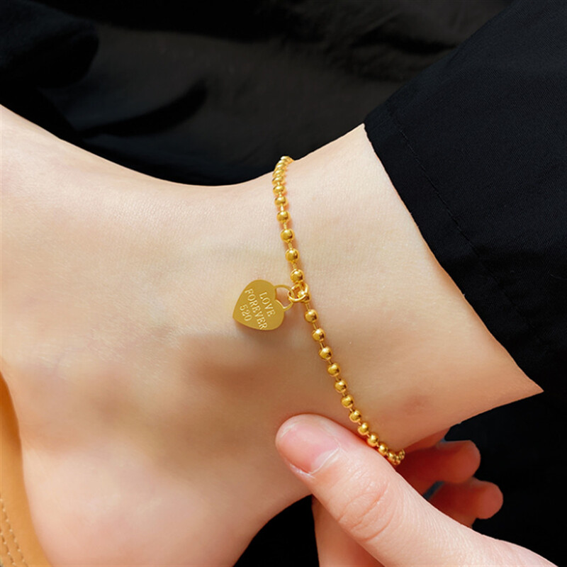 316L nerūdijančio plieno paprastas karoliukais papuoštas meilės širdies formos pakabukas, grandinėlė, moteriška mados tendencija aukšti papuošalai paplūdimio aksesuarai