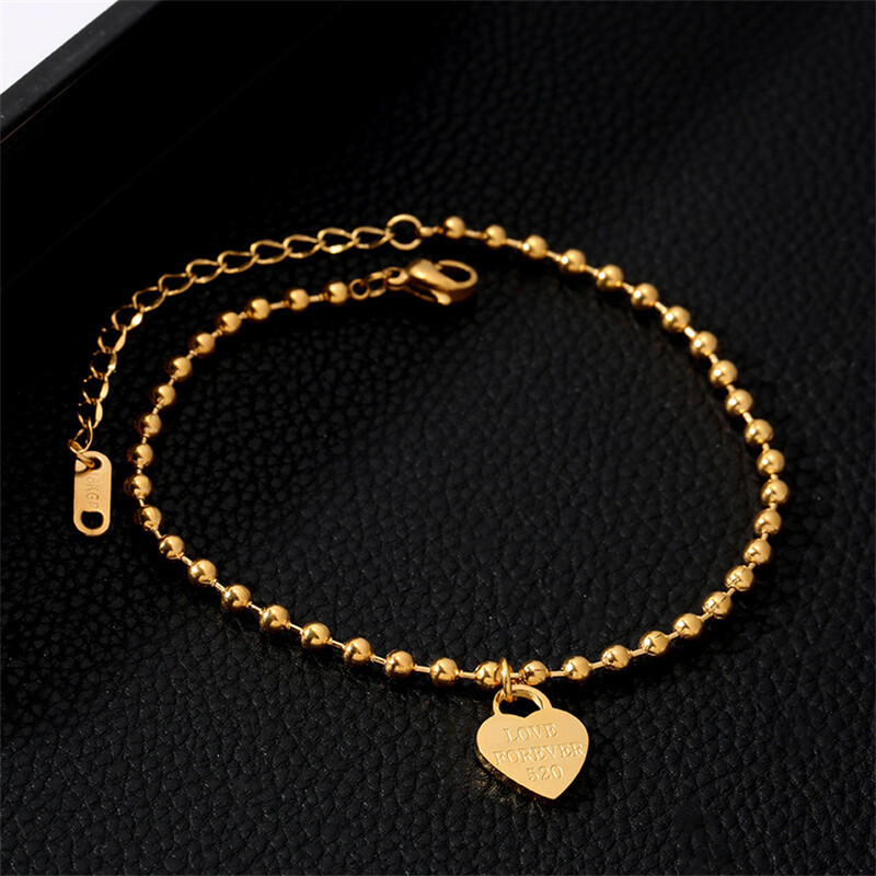 316L nerūdijančio plieno paprastas karoliukais papuoštas meilės širdies formos pakabukas, grandinėlė, moteriška mados tendencija aukšti papuošalai paplūdimio aksesuarai