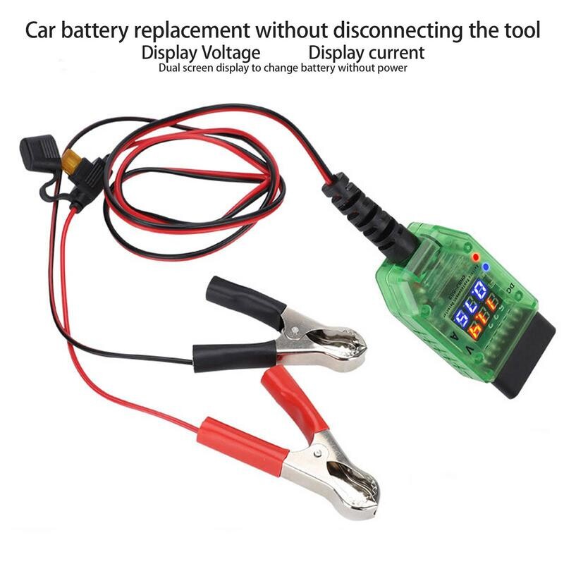 Autotööstuse energiasäästja Autotööstuse OBD-mälusäästja kaabel digitaalse ekraaniga auto aku vahetamise tööriista abimees reisimiseks