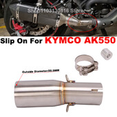 Slip On KYMCO AK550 2017–2022 metų motociklo išmetimo sistemos „Escape Moto“ modifikuotas vidurinės jungties vamzdžio prijungimas, 51 mm duslintuvas