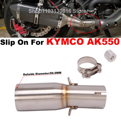 Slip On KYMCO AK550 2017–2022 metų motociklo išmetimo sistemos „Escape Moto“ modifikuotas vidurinės jungties vamzdžio prijungimas, 51 mm duslintuvas