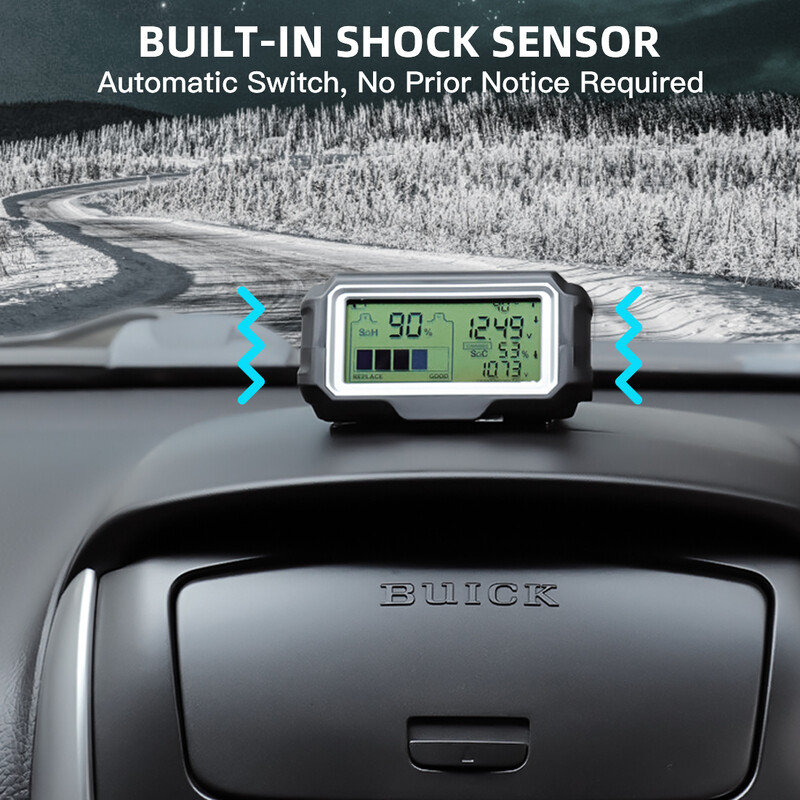 QUICKLYNKS BM5-D automobilio akumuliatoriaus testeris 12V LED 433MHz monitoriaus ekranas SOH SOC įkrovimo akumuliatoriaus analizatoriaus diagnostikos įrankis