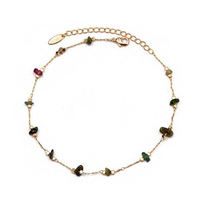 Náramok na členok z prírodného kameňa Lucky Eye v zlatej farbe s retiazkou na nohu a chodidlo, nastaviteľný pre ženy a dievčatá, módne šperky BD92