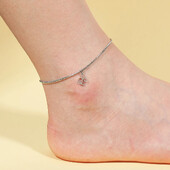 AZ 26 pradinis pakabukas sidabro spalvos nerūdijančio plieno apvalios gyvatės grandinėlės kulkšnių atramos mados vasaros paplūdimio moteriškų papuošalų didmeninė prekyba