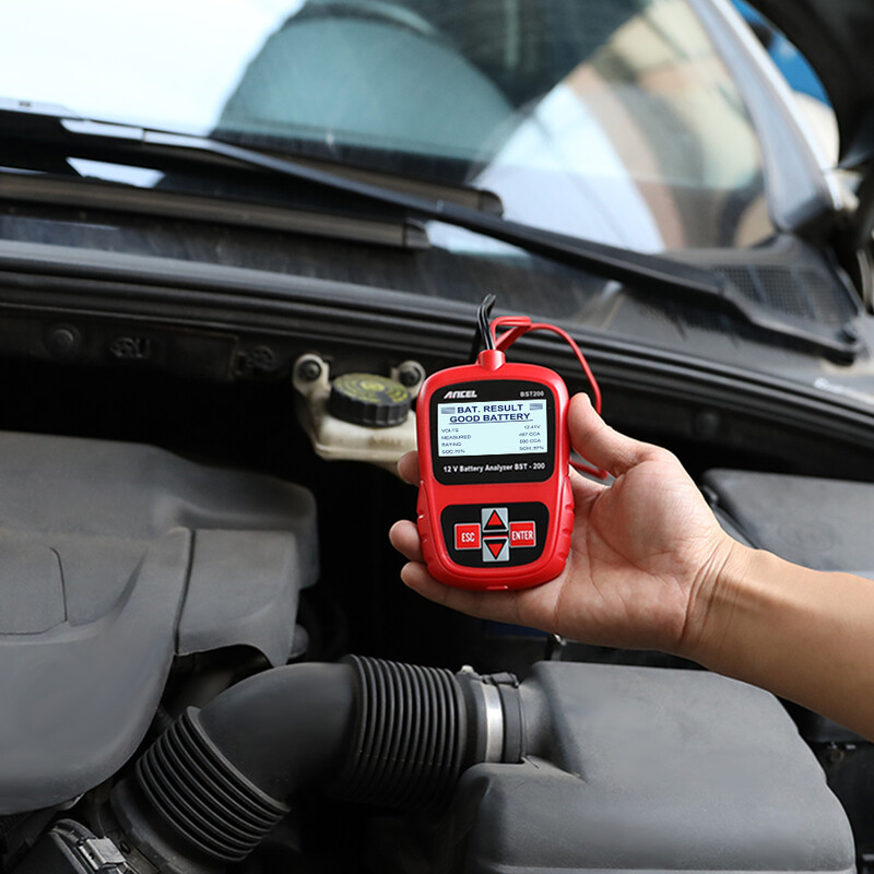 ANCEL BST200 akumuliatoriaus testeris 12V 100 -1100CCA automobilių akumuliatoriaus apkrovos testeris Automobilių akumuliatorių analizatorius, skirtas dyzelinėms benzininėms transporto priemonėms