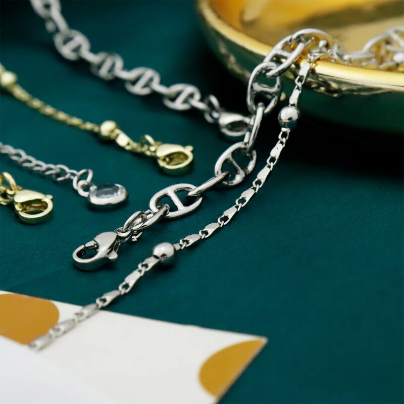 2vnt/komplektas nerūdijančio plieno kulkšnių rinkinys moterims aukso sidabro spalvos grandinėlė ant pėdos kulkšnies apyrankė moteriška vasaros paplūdimio kojų papuošalai