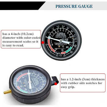 Комплект габарити за автомобилен вакуум и тестер за горивна помпа – налягане и вакуум на горивната помпа, всмукателен колектор на карбуратора и тест за вакуум
