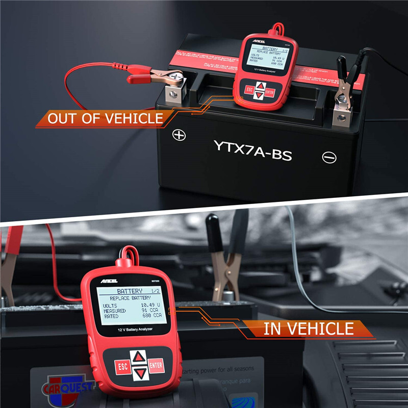 ANCEL BST200 Tester baterie auto 12V 100-1100 CCA Instrument de testare a încărcăturii celulelor necorespunzătoare Analizor digital pentru mașină, camion, motocicletă