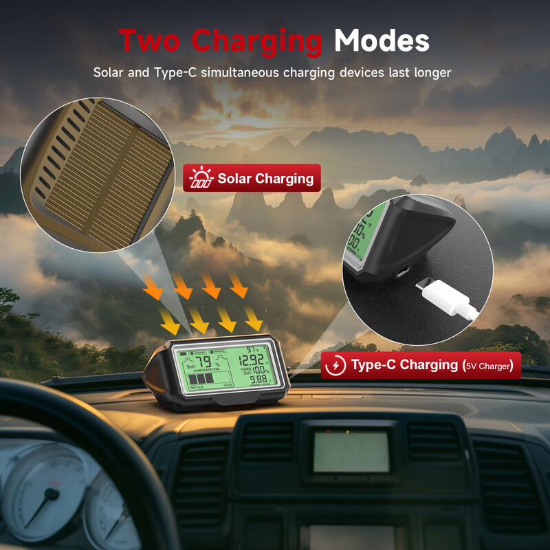 ANCEL BM200PRO 12V automobilio akumuliatoriaus talpos testeris monitoriaus LED ekranas vandeniui atsparus SOH SOC akumuliatoriaus analizatorius Comprobador Baterias Coch