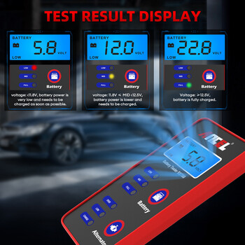 Ψηφιακός ελεγκτής μπαταρίας αυτοκινήτου 12V ANCEL BST60 Γρήγορος ελεγκτής Εναλλάκτης φόρτισης με προσαρμογέα αναπτήρα Εργαλείο δοκιμής μπαταρίας αυτοκινήτου