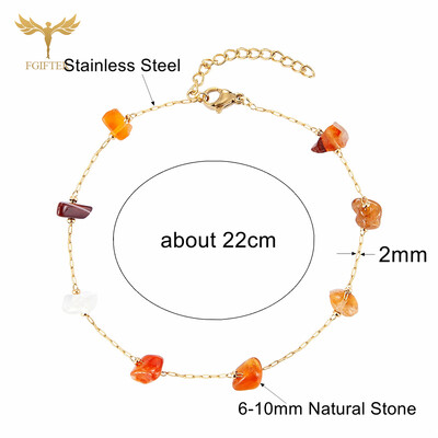 Vasaros paplūdimio papuošalai nerūdijančio plieno kulkšnies natūralaus akmens karoliukai pėdų apyrankės moterims pėdų priedai Bohomia kulkšnies grandinėlė