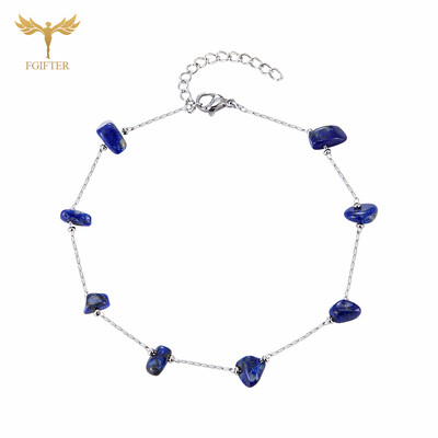 Vasaros paplūdimio papuošalai nerūdijančio plieno kulkšnies natūralaus akmens karoliukai pėdų apyrankės moterims pėdų priedai Bohomia kulkšnies grandinėlė