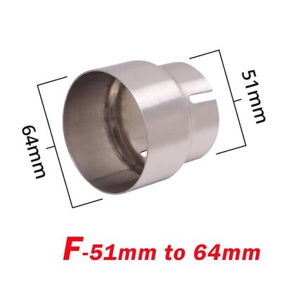 Adaptéry na výfuk 51 mm až 52, 54, 56, 58, 62, 64 mm, univerzálny konektor na tlmič výfuku motocykla, konverzia z nehrdzavejúcej ocele