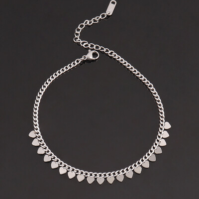 Lančić od nehrđajućeg čelika 316L za žene Okrugla zvijezda Srce s resicama Privjesak Narukvica za gležanj na nozi Stopalo Ljetni nakit za plažu Poklon