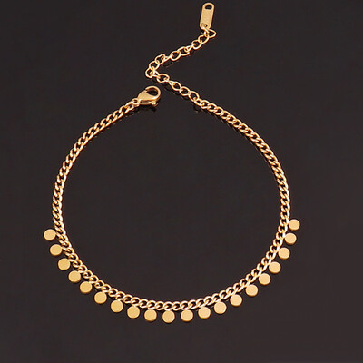 Lančić od nehrđajućeg čelika 316L za žene Okrugla zvijezda Srce s resicama Privjesak Narukvica za gležanj na nozi Stopalo Ljetni nakit za plažu Poklon