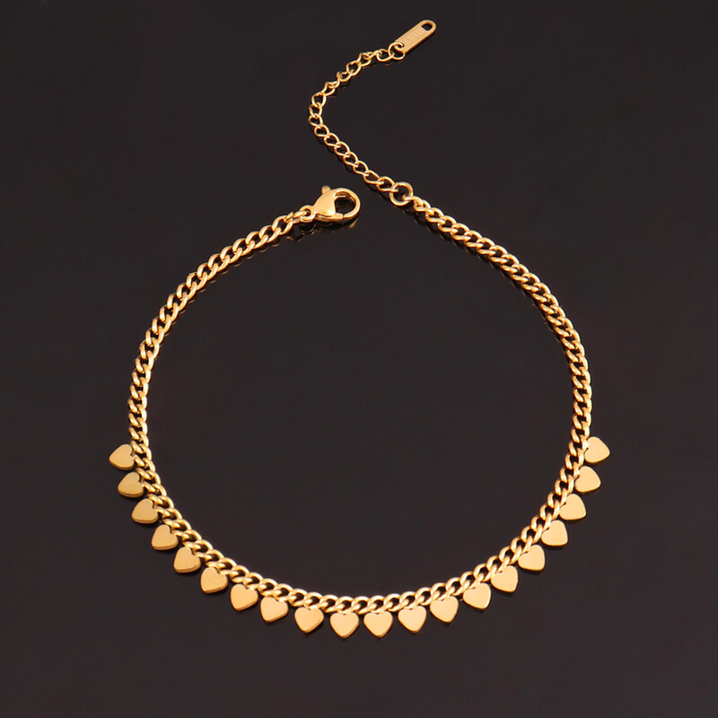 Lančić od nehrđajućeg čelika 316L za žene Okrugla zvijezda Srce s resicama Privjesak Narukvica za gležanj na nozi Stopalo Ljetni nakit za plažu Poklon