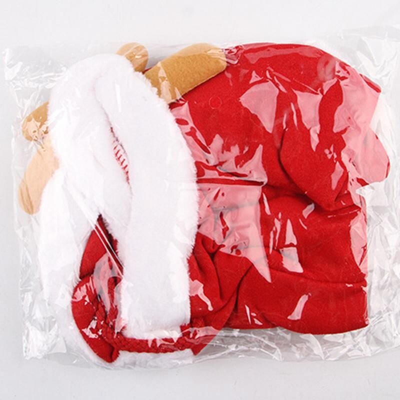 Mājdzīvnieku Ziemassvētku kostīms Pončo apmetnis Ziemassvētku elementi Mājdzīvnieka apmetnis Ziemassvētku vecīša apmetnis Vairāki izmēri Suņa kostīms Kucēna apmetnis Svētku