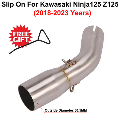 Nuslysti Kawasaki Ninja125 Z125 20108–2023 metų motociklų išmetimo sistemos modifikuoti vidurinės jungties vamzdžio duslintuvą 51 mm