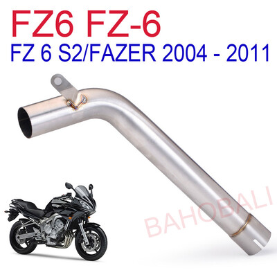 FZ6 Kipufogó Yamaha FZ6 FZ-6 FZ 6 /FAZER 2004-2011 Motorkerékpár kipufogógáz Módosított Középső Link cső Hangtompító cső FZ6