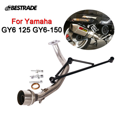 Yamaha GY6 125 GY6-150 aastaringse mootorratta väljalaskesüsteemi jaoks Eesmine päistoru keskmine ühenduslüli toru roostevaba teras