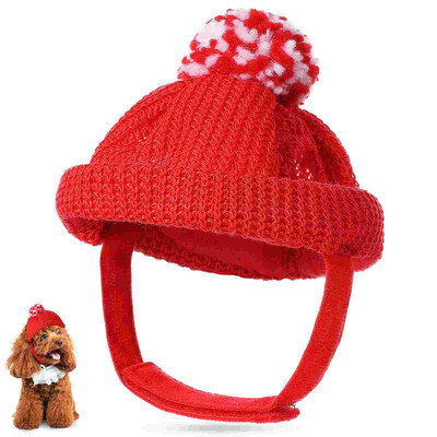Čiapka Beanie pre psov, vianočná červená zimná čiapka Santa Puppy pre mačky