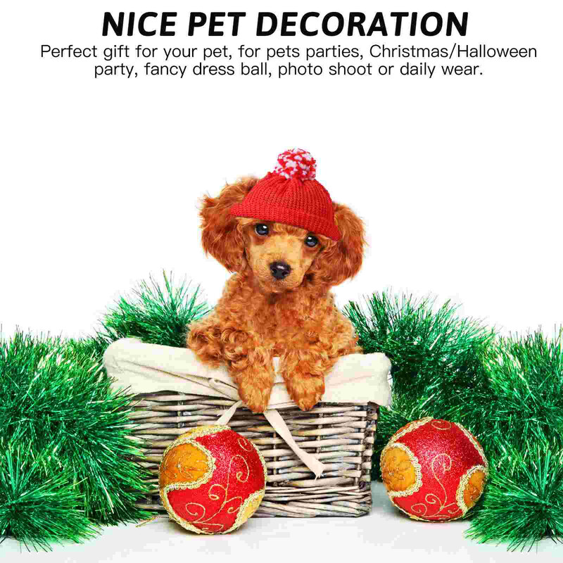 Čiapka Beanie pre psov, vianočná červená zimná čiapka Santa Puppy pre mačky