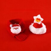 Naminių gyvūnėlių kalėdinė skara Reguliuojama apykaklė Miela katės megzta juostele Kalėdų Senelio skara Šventinė dovana gyvūnėliui Laimingų Naujųjų Metų naminių gyvūnėlių plaukų aksesuarai