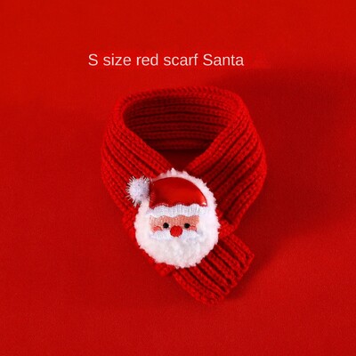 Naminių gyvūnėlių kalėdinė skara Reguliuojama apykaklė Miela katės megzta juostele Kalėdų Senelio skara Šventinė dovana gyvūnėliui Laimingų Naujųjų Metų naminių gyvūnėlių plaukų aksesuarai