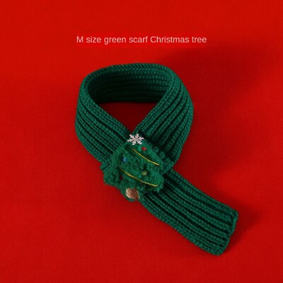 Naminių gyvūnėlių kalėdinė skara Reguliuojama apykaklė Miela katės megzta juostele Kalėdų Senelio skara Šventinė dovana gyvūnėliui Laimingų Naujųjų Metų naminių gyvūnėlių plaukų aksesuarai