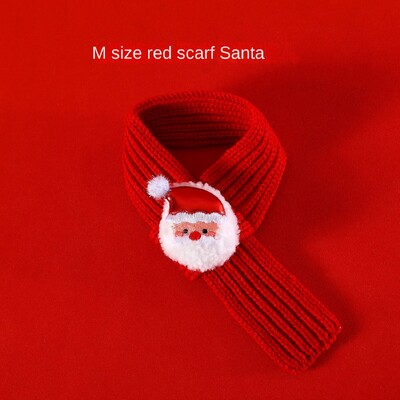 Naminių gyvūnėlių kalėdinė skara Reguliuojama apykaklė Miela katės megzta juostele Kalėdų Senelio skara Šventinė dovana gyvūnėliui Laimingų Naujųjų Metų naminių gyvūnėlių plaukų aksesuarai