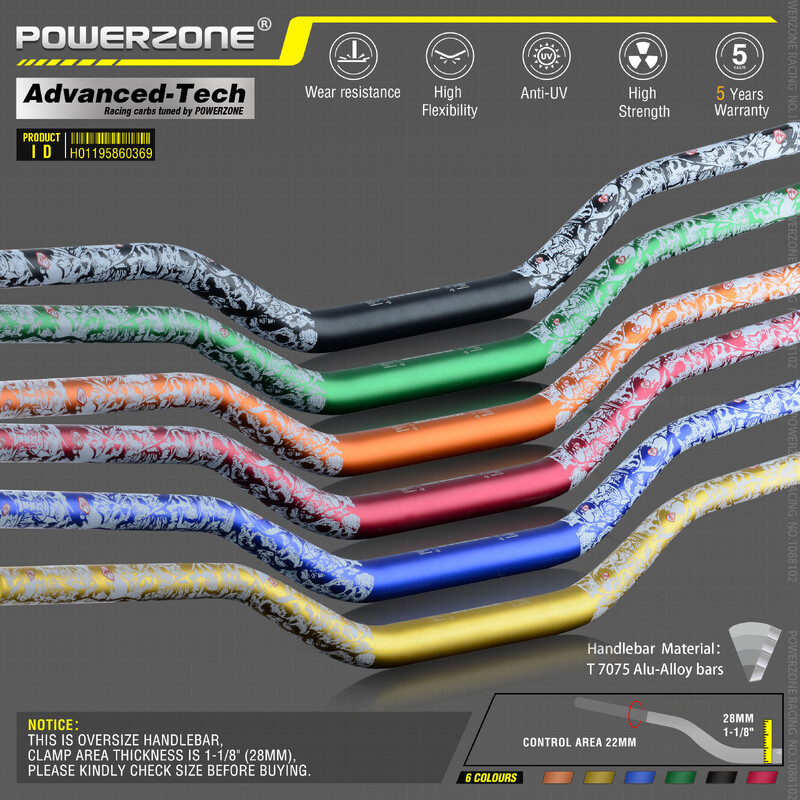 Pelēka alumīnija 28mm 1-1/8" stūre motocikliem moto MX CR CRF CRM XR YZ YZF WR WRF DR DRX RM RMZ EX 85 125 200 250 400 650