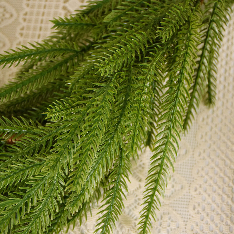 „Amazon“ imituoja minkštos gumos Kalėdų Norfolko pušies rotango namų darbalaukio atmosferą, dekoruojančią sieną