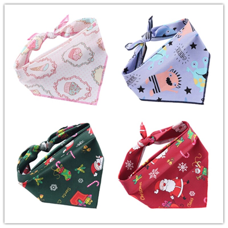Ziemassvētku regulējami kaķu priekšautiņi maziem suņiem kaklasiksnas kaklasaite Helovīna kaķu šalle kucēnu bandanas kaķu trīsstūrveida tauriņiem