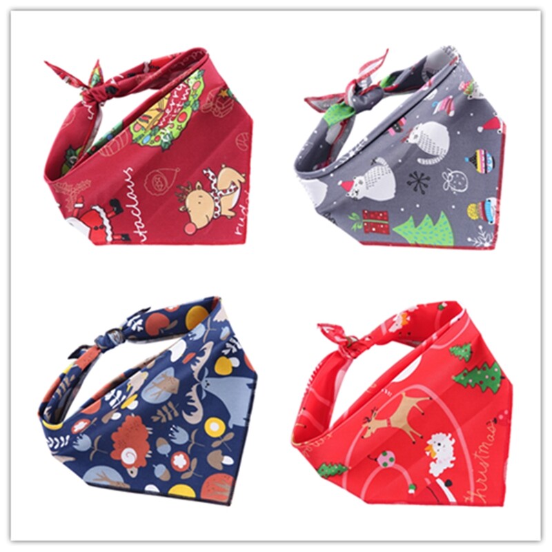 Ziemassvētku regulējami kaķu priekšautiņi maziem suņiem kaklasiksnas kaklasaite Helovīna kaķu šalle kucēnu bandanas kaķu trīsstūrveida tauriņiem