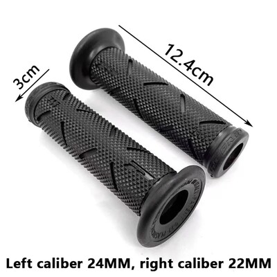 2gab 7/8" 22mm universālie motocikla roktura rokturi CNC alumīnijs + gumijas sarkanzils zelta stūres rokturis motorollera e-motociklam