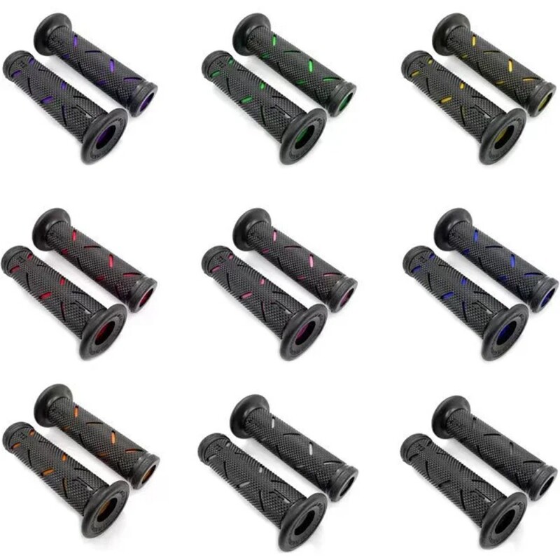 2 bucăți 7/8 "22mm mânere universale pentru mâner pentru motociclete CNC aluminiu + cauciuc roșu albastru aur mâner pentru ghidon pentru scuter E-bike motocicletă