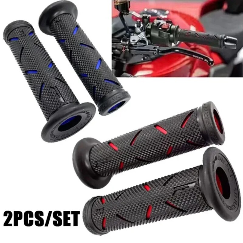 2 bucăți 7/8 "22mm mânere universale pentru mâner pentru motociclete CNC aluminiu + cauciuc roșu albastru aur mâner pentru ghidon pentru scuter E-bike motocicletă