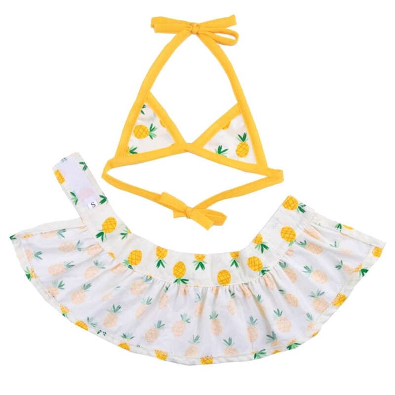 Pet Dogs Bikini Vasariniai paplūdimio drabužiai mažiems šunims Gėlėti spausdinti šuniukų maudymosi kostiumėliai Madingi vakarėlio kostiumai, skirti Dropship