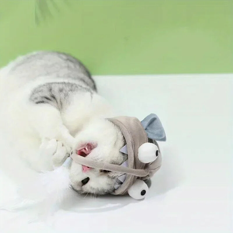 Pălărie drăguță de pisică, amuzantă, făcută manual, tricotat, cățeluș, șepci, animale de companie, petrecere, Cosplay, pălărie elastică, câine, pisoi, pălărie, decorare pentru păr, pluș