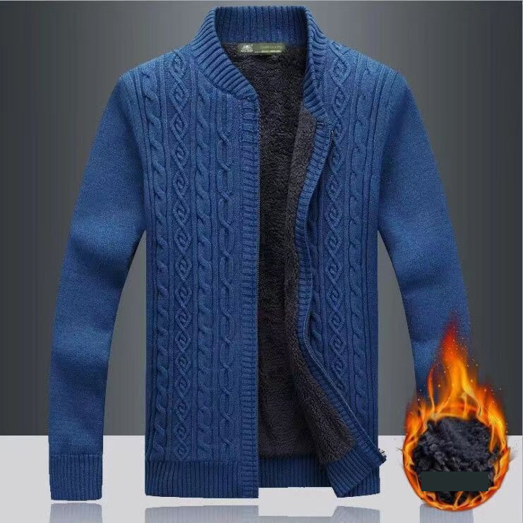 Naujas aksominis pastorintas megztinis švarkas vyrams korėjietiško stiliaus laisvalaikio megztinis megztinis aksominis viršus rudenį ir žiemą madingas