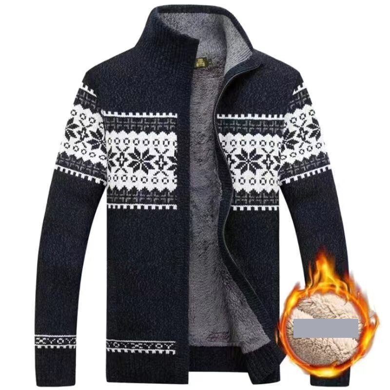 Naujas aksominis pastorintas megztinis švarkas vyrams korėjietiško stiliaus laisvalaikio megztinis megztinis aksominis viršus rudenį ir žiemą madingas