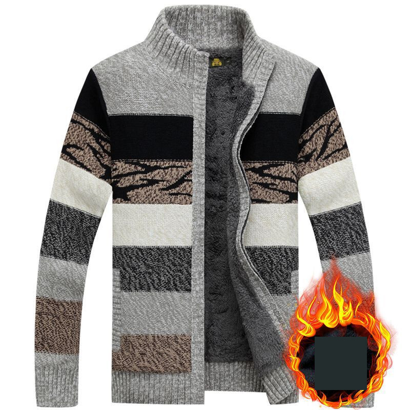 Naujas aksominis pastorintas megztinis švarkas vyrams korėjietiško stiliaus laisvalaikio megztinis megztinis aksominis viršus rudenį ir žiemą madingas