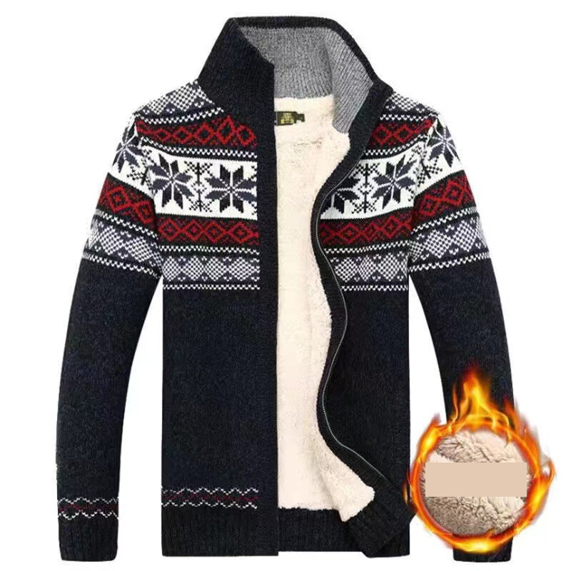 Naujas aksominis pastorintas megztinis švarkas vyrams korėjietiško stiliaus laisvalaikio megztinis megztinis aksominis viršus rudenį ir žiemą madingas