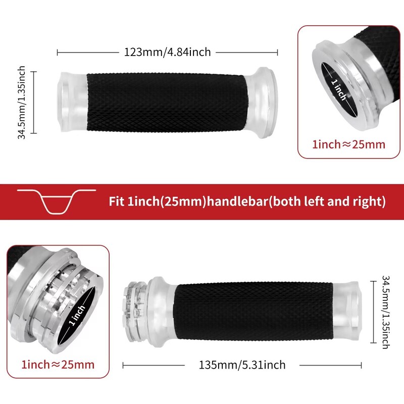 Motociklo 1'' 25 mm vairo rankena Rankena Rankenos rankenos rankenos CNC juodos/chrominės, skirtos Harley Sportster XL XR Dyna Softail Touring VRSC