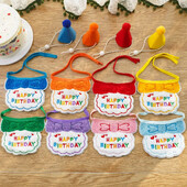 Haine pentru câini pentru pisici, bavetă și pălărie de petrecere, mini câine, eșarfă reglabilă pentru băiat, costum aniversare pentru animale de companie, accesorii pentru animale de companie